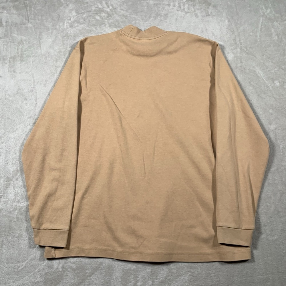 Orvis Mock Neck Sweatshirt Sweater Large Beige Stretch Long Sleeve Pullover - Picture 7 of 7
